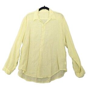 CP Shades Linen‎ Top Womens Size Small Yellow Green Tunic